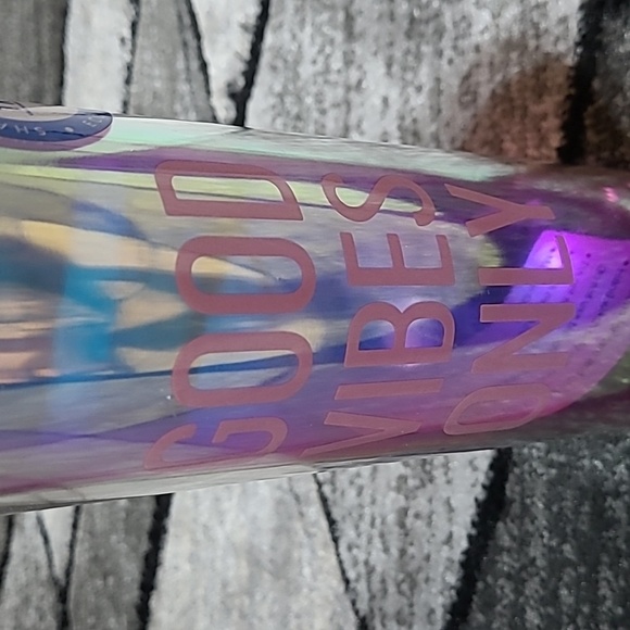 GOOD VIBES ONLY IRIDESCENT GEM TOP WATER BOTTLE TUMBLER - Picture 2 of 10